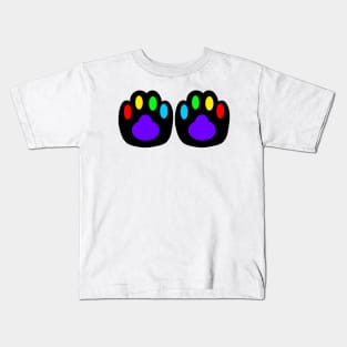 Rainbow paw prints Kids T-Shirt